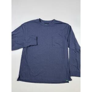 Woolrich The Green Label Mens Long Sleeve Navy Blue Pocket T shirt Large